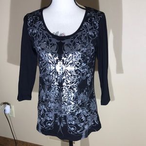 Blue Canyon  Medium 3/4 length sleeve cotton shirt